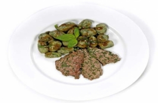 Saltimbocca con malfatti de espinaca